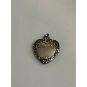 Vintage Wallace Sterling Silver Grand Baroque Heart Christmas Pendant Charm 925